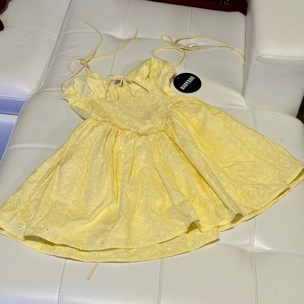 Babyboo Yellow corset Mini Dress S - Picture 2 of 6